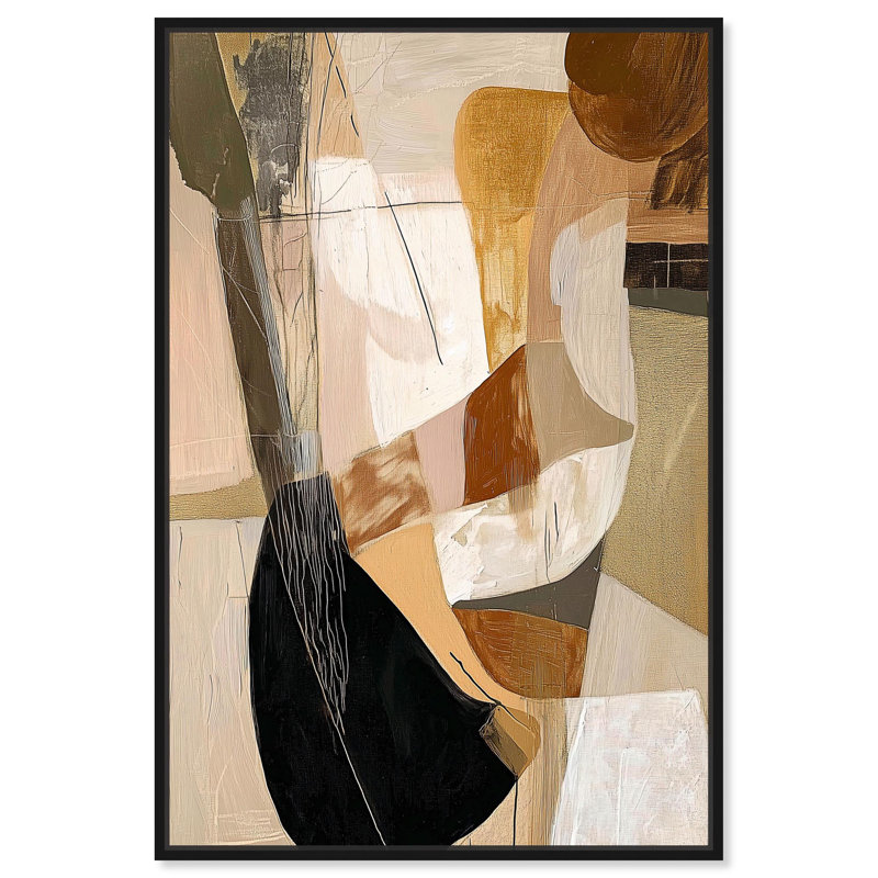 Toile tactile profondeur II par Art Remedy, Noir, H 16 po x l 11 po, Cadre flottant
