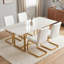 Ensemble de 4 chaises de salle à manger modernes, cuir blanc Pu, chaises de restaurant-129885087-129885091
