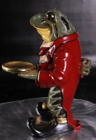 Statue de petite grenouille majordome