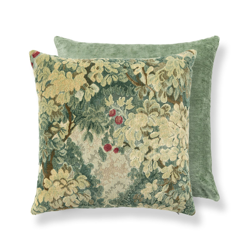 Marly Floral Down Reversible Pillow, 22" H x 22" W, Square
