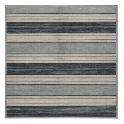  Tapis lavable rayé gris clair