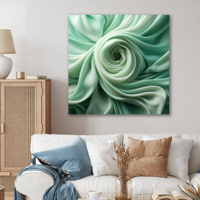 «Green Soft Fractal Spirals I», art mural spirales abstraites