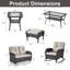 Ensemble de conversation de patio extérieur en osier 7 pièces avec chaises à bascule et poufs-1430521816-1430521822