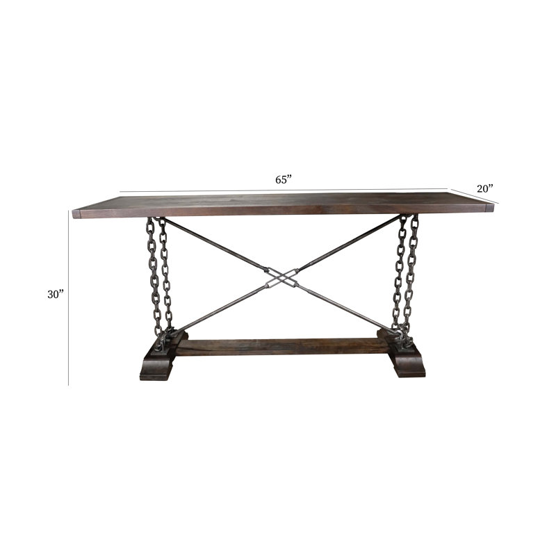 McConnelsville 65'' Solid Wood Console Table, Coffee Bean
