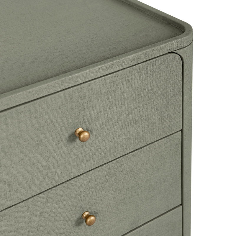 Paula 3 - Drawer Nightstand, Beige Painted Linen