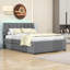 Lit plateforme tapissier en bois avec lit gigogne et tête de lit-1031538343-1031538345