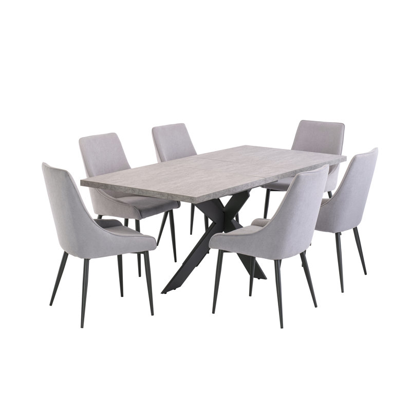 Whyalla 45cm H Polyester Blend Upholstered Side Chair, Grey