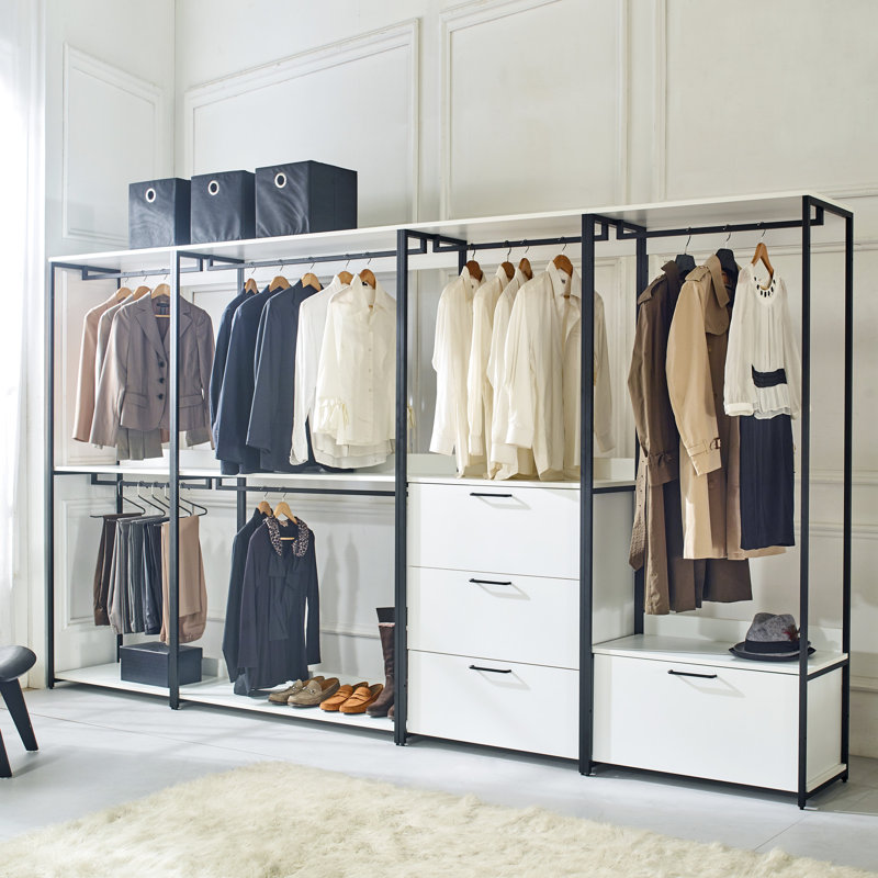Armoire blanche avec métal - espace de rangement très profond, thermolaqué, eau et chaleur, panneau autoportant Stain Scratch E0 pour les taches, les égratignures et la chaleur,