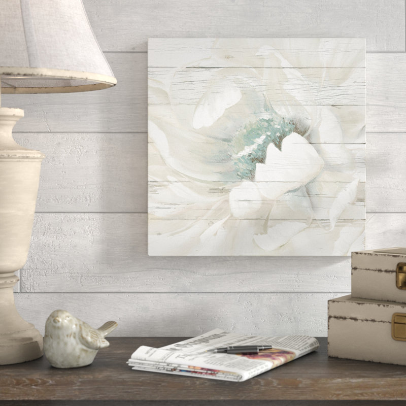 " Weathered White II ", 16" H x 16" W x 1.5" D, Wrapped Canvas