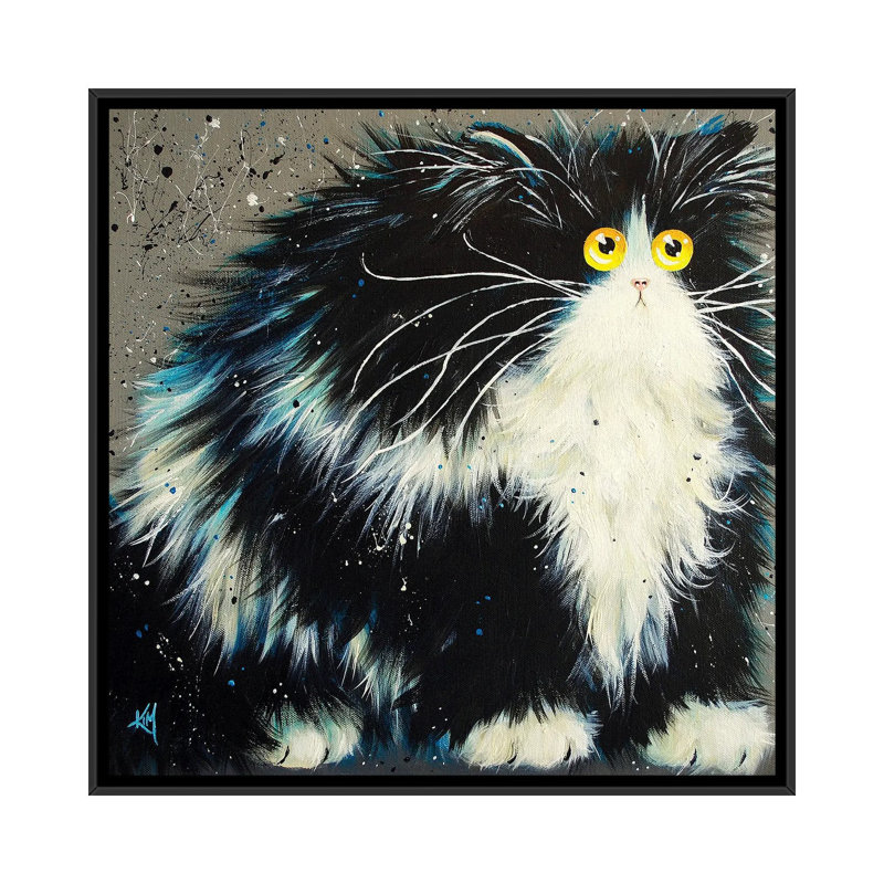 Bernard par Kim Haskins - reproduction sur toile tendue, Cadre noir, H 12 po x l 12 po x P 1,5 po