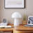 Mushroom 12.75 in. Vintage Inspired Modern LED Bedside Table Lamp with Frosted Glass Shade - Light Bulb Included