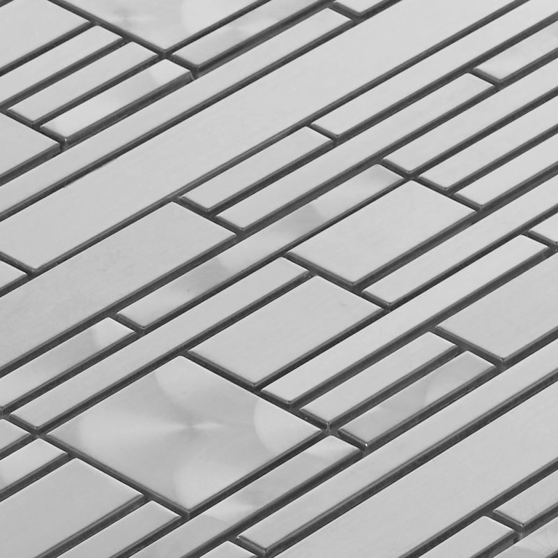 Brushed Nickel Jeweling Pattern Stainless Steel Mosaic Sheet Tile By Modket