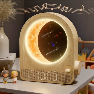 Meteor Moon Night Light & Alarm Clock  with Sleep Sounds, Smart Wake-Up Light