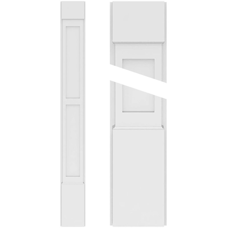 Deux pilastres en PVC TruCraft (la paire), H 60 po x l 4 po x P 2 po, Standard standard et base