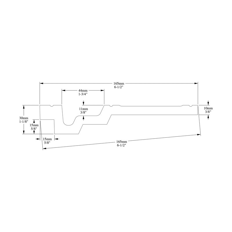 Moulure couronnée H 1 3/16 po x l 78 po x P 6 1/2 po