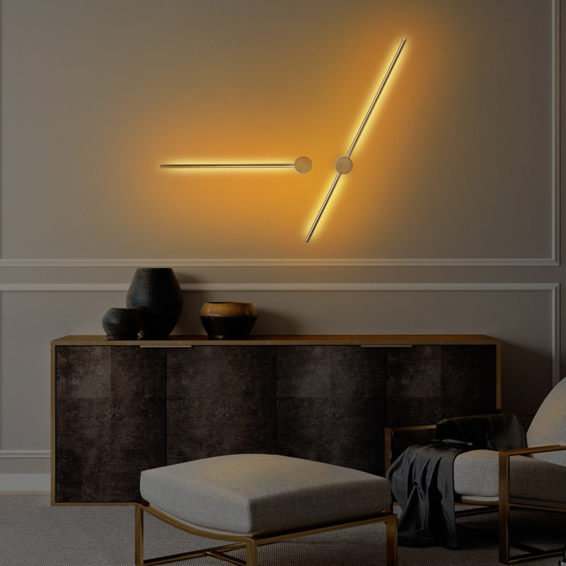 Modern Gold Wall Lamp with Metal Body, 35.8 x 3.9 x 2.8 inches | LED Socket 13W 3000K & 8W 3000K | Stylish Novelty Design, Perfect for Glam Home Decor | IP20 Rated, Durable & Elegant Lighting Fixture