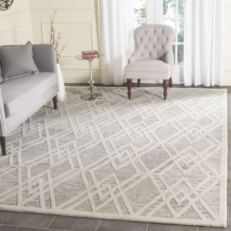 Ellicott Hand Tufted Wool Geometric Rug, Rectangle 8' x 10'