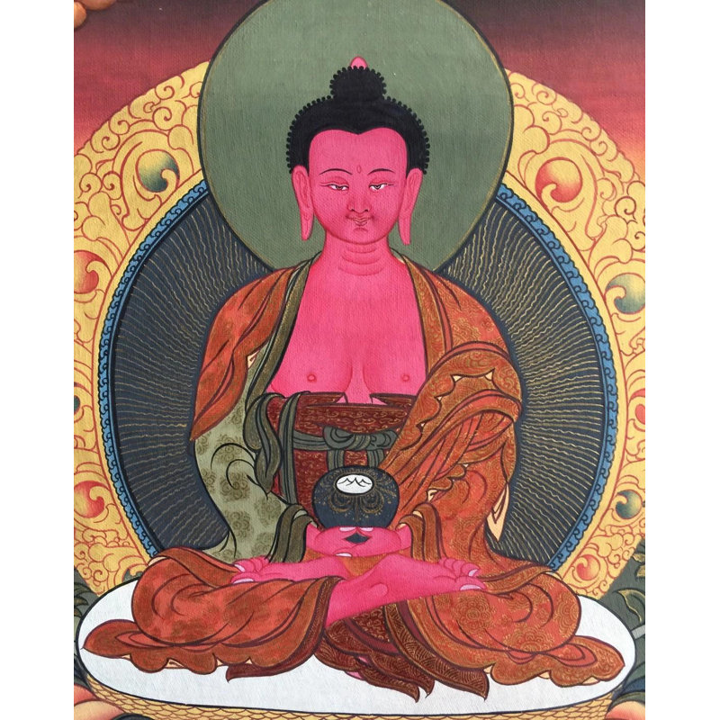 Bouddha Amitabha Thangka (Thangka sans brocart)