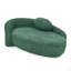 Fauteuil paresseux moderne simple ovale avec dossier intégré, accoudoirs latéraux et oreiller, chaise longue compacte pour le salon - vert