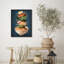 Floating Ramen Ingredients Illustration Framed Wall Art Prints - Modern Kitchen Decor-125211655-125211654