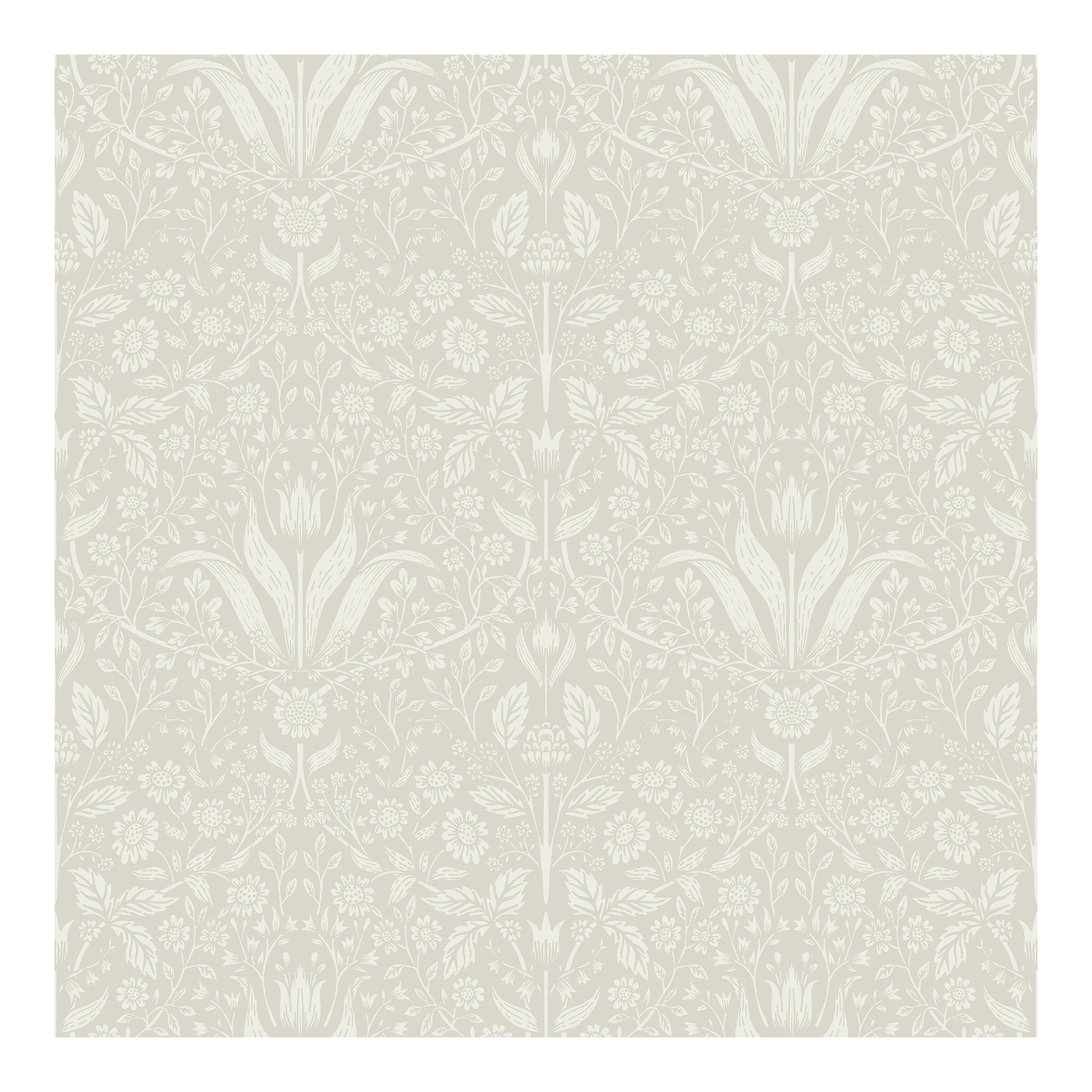Triste Floral Wallpaper, Beige/Off-White