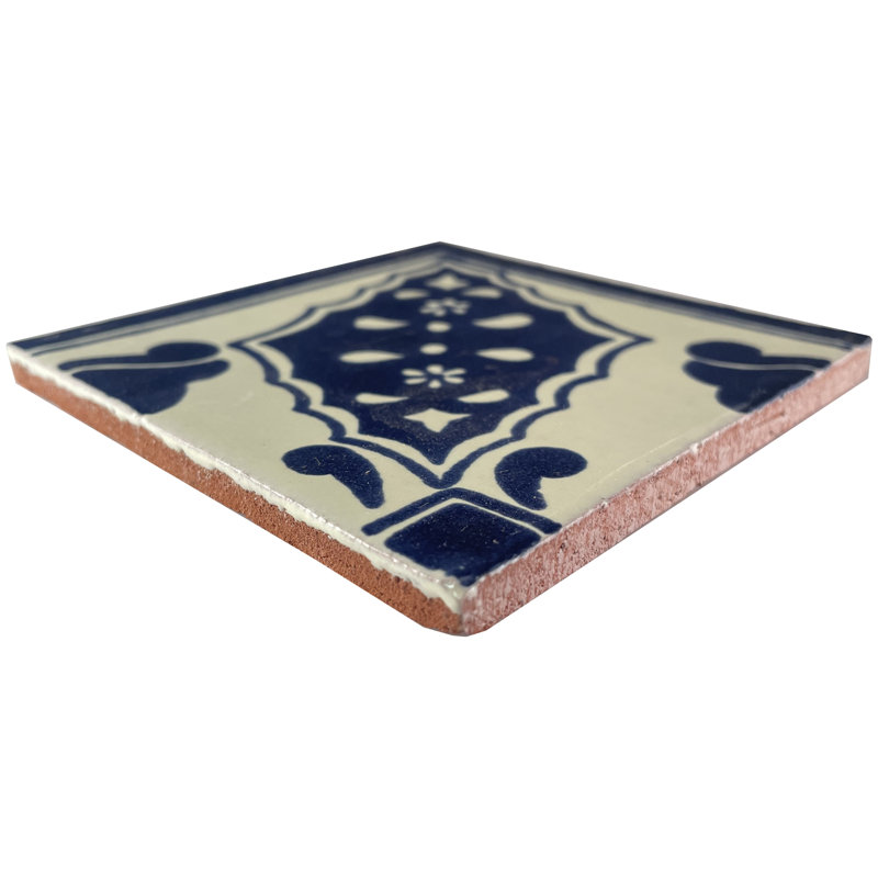 Carrelage mexicain 4 pièces 4,2 po x 4,2 po TalaMex Sierra Corner Talavera
