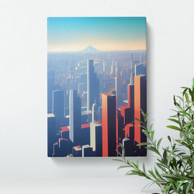 City Skyline At Sunrise - Wrapped Canvas, 76cm H x 50cm W