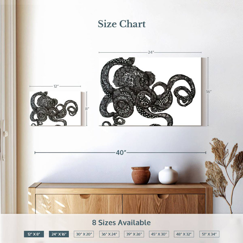 Brampt Barnacle Octopus, 16" H x 24" W