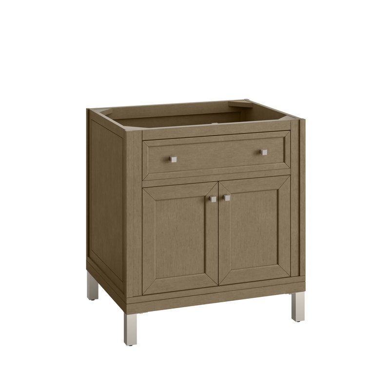 Chicago 30'' W Single Vanity, Eternal Jasmine Pearl, 8" Widespread, Walnut Whisper