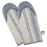 August Grove Shelton Striped Cotton Oven Mitt Set