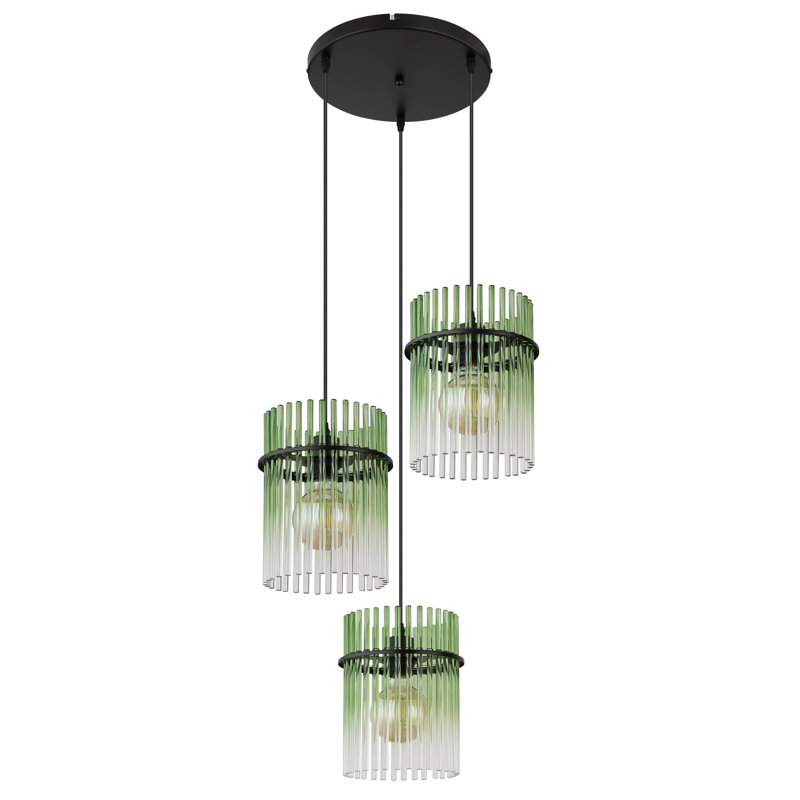 Decole 3 - Light Matte Black Pendant, Green