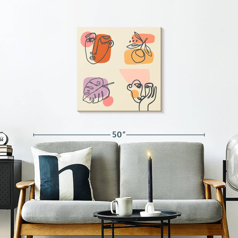 Leisha Various Faces I, 24" H x 24" W
