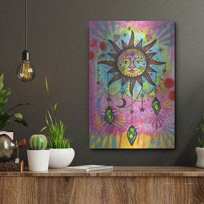 Bungalow rose «Cosmic Balance 4» par Dean Russo, art mural en métal