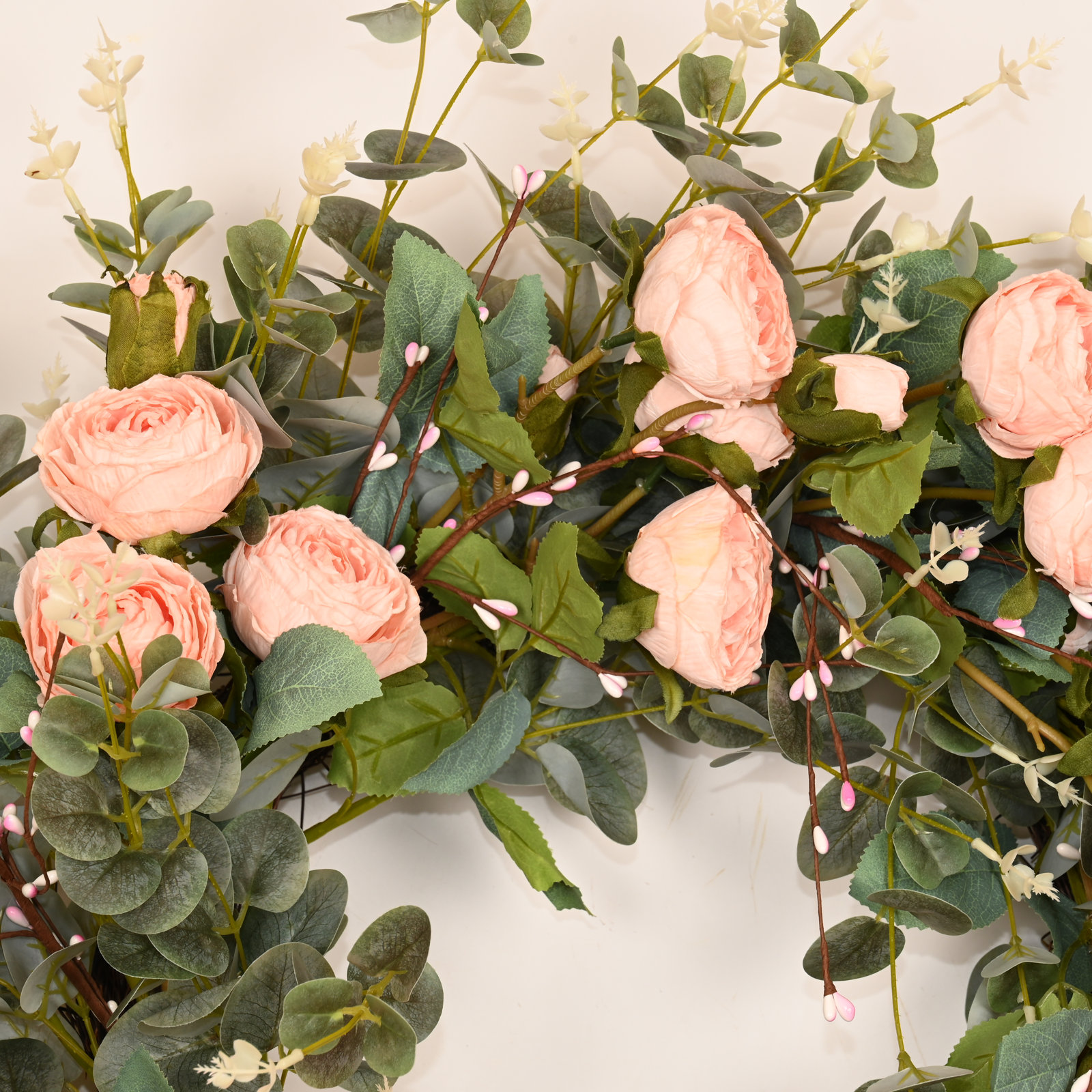 26'' W Artificial Wreath, Peach