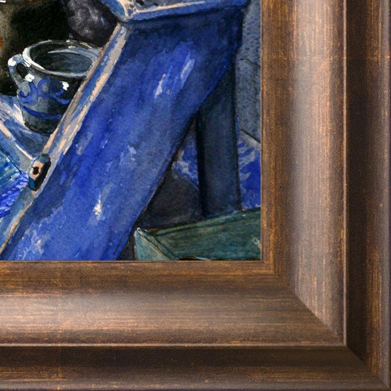 Reproduction d’art sur toile encadrée « Blue still » par Jolanda Van der Elst, H 15 po x l 13 po x p 2 po