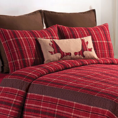Collin Red Cotton Reversible Quilt