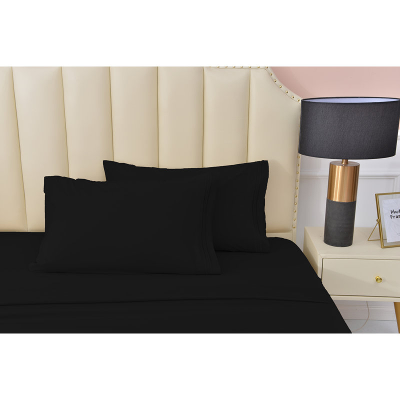 Rayon from Bamboo Sheet Set, California King, Black