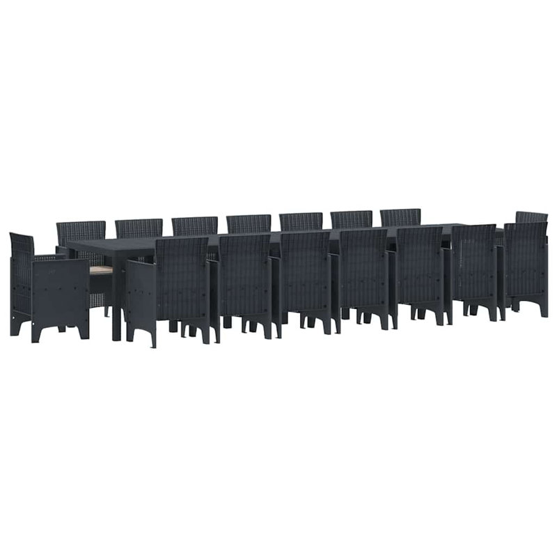Garden Dining Set 17 Pcs Anthracite Poly Rattan