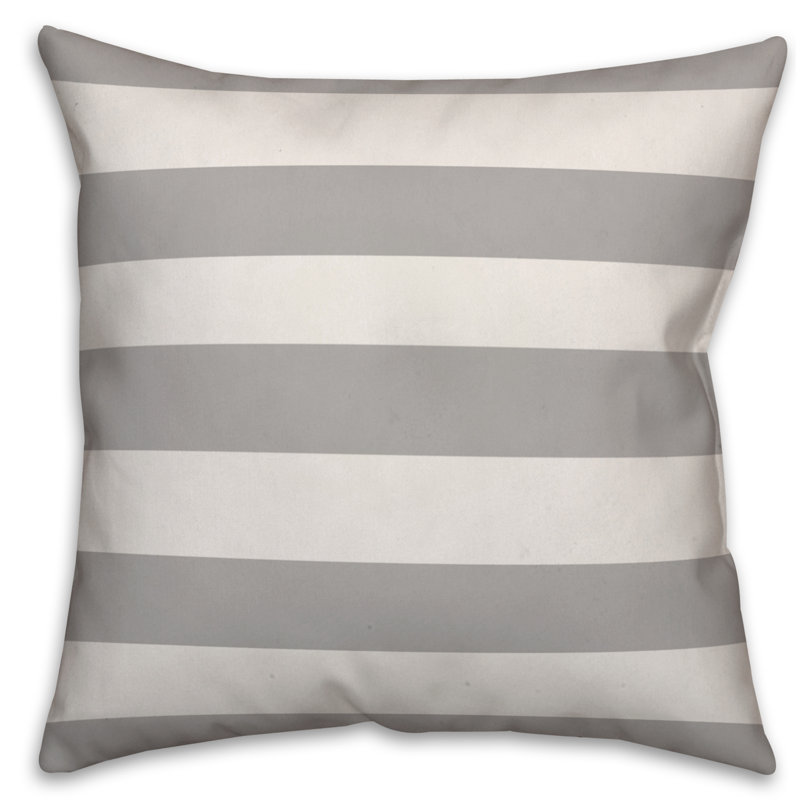 Striped Throw Pillow, 18" x 18", Grey, No Fill