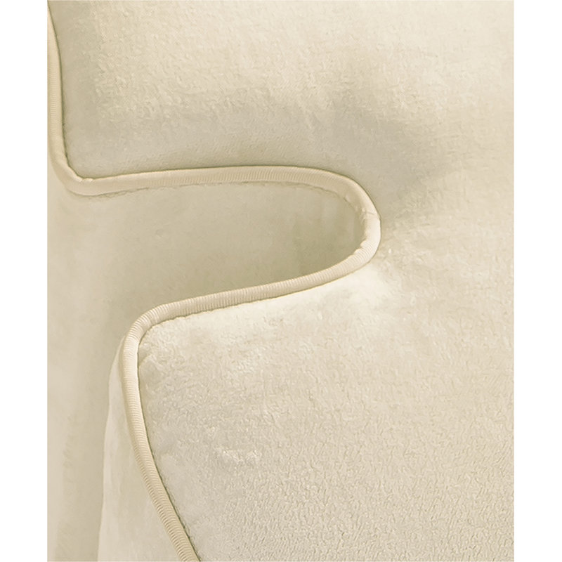 Tocador Oval Pouf, Cream Velvet
