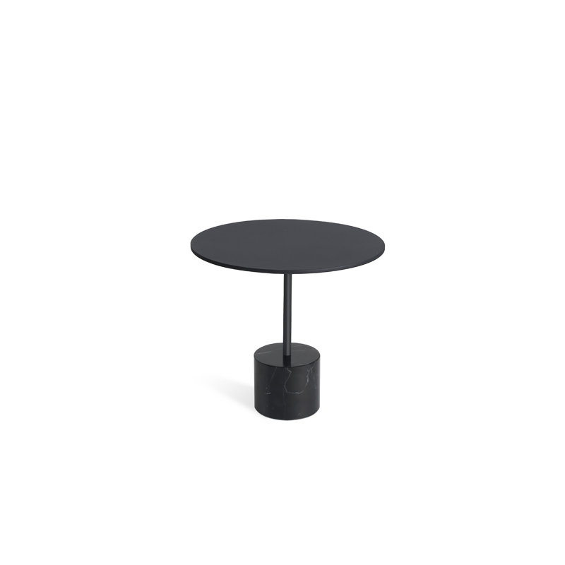 Table de bout à piédestal en acier Circulo, Laiton antique