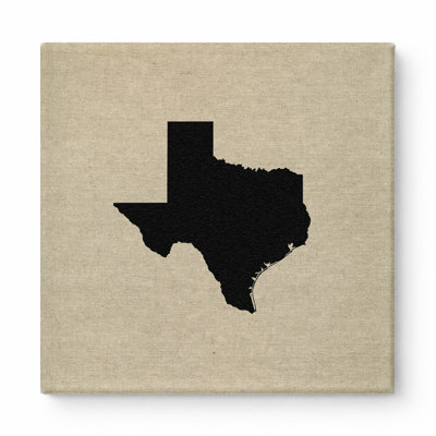 Texas State Silhouette — Square Canvas Wall Art