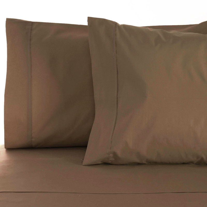 Edmont Certified Egyptian Cotton 530 Thread Count Solid Pillowcase, King, Taupe