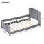 Lit de jour simple tapissier avec tête de lit à rayures classique, gris-367700344