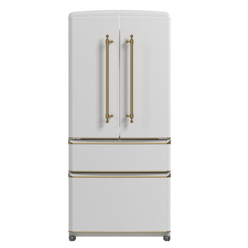 Forno Luigi 18 cu.ft. French Door Refrigerator, Handle-Free Design, White