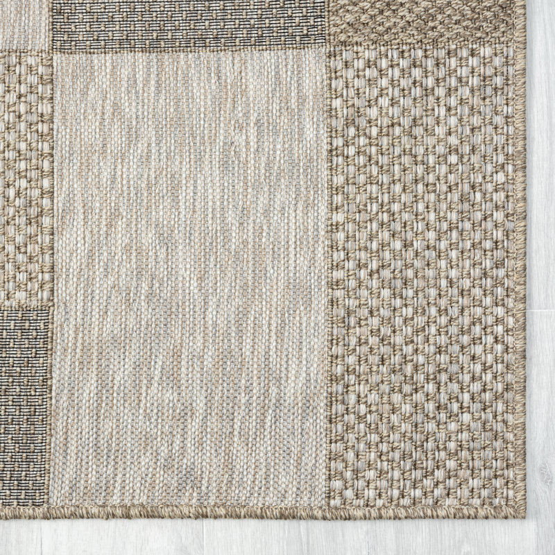 Tapis intérieur / extérieur brun clair / naturel Hailiey, Rectangle 2 pi x 3 pi