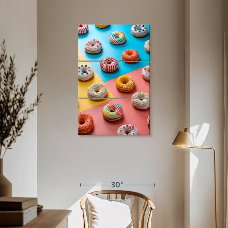 Yarlin Assorted Glazed Doughnuts, 57" H x 36" W