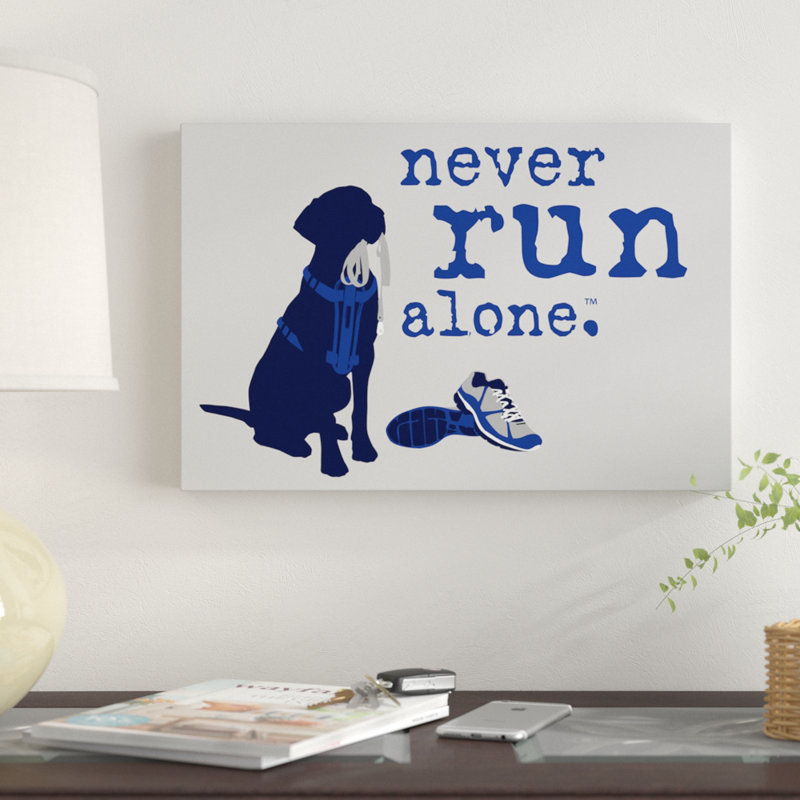 «Never Run Alone», impression sur toile, H 26 po x l 40 po x P 1,5 po, Pas de tapis, Toile tendue
