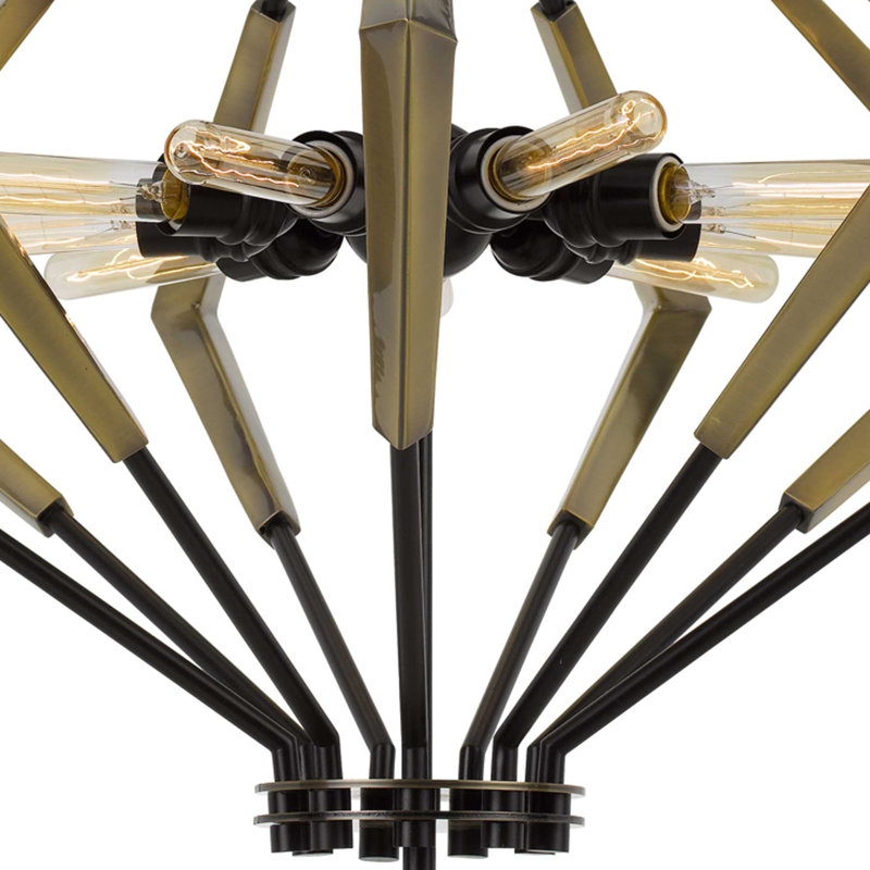 Lustre à 9 ampoules avec cadre en métal noir Boomerang