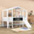 Onsted Kids Twin Wood House Loft Bed with Ladder and Slide-2060151788